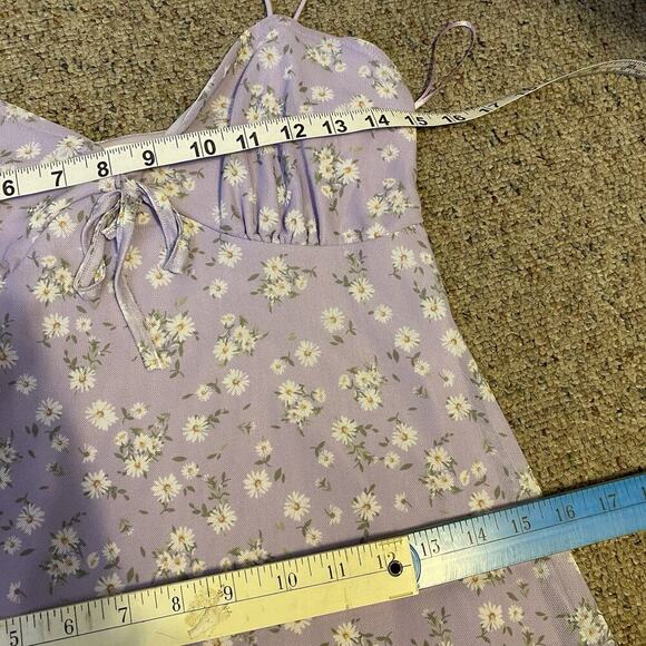 Charlotte Russe Women's Y2K Floral Purple Babydoll Fairy Mini Dress M Romantic - Picture 2 of 7